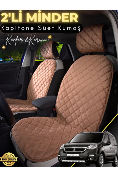 stiloto وسادة مقعد سيارة من جلد الغزال مكونة من قطعتين متوافقة مع بيجو بارتنر...