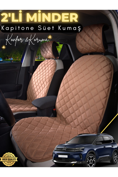 stiloto وسادة مقعد سيارة من جلد الغزال مكونة من قطعتين متوافقة مع سيتروين C5 ...