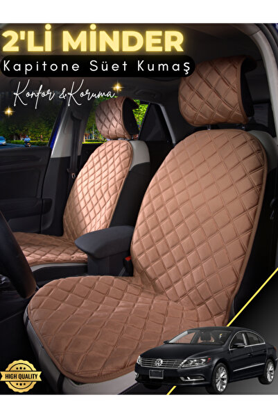 stiloto وسادة مقعد سيارة من جلد الغزال مكونة من قطعتين متوافقة مع سيارة Volks...