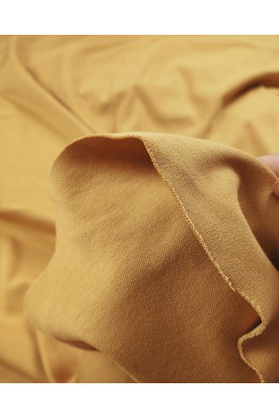 Kumaş Parça Interlock Combed Cotton in Mustard Color (190 Width cm X Length 190 cm)