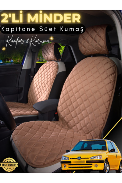 stiloto وسادة مقعد سيارة من جلد الغزال مكونة من قطعتين متوافقة مع بيجو 106 | ...