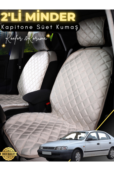 stiloto وسادة مقعد سيارة من جلد الغزال مكونة من قطعتين متوافقة مع تويوتا كاري...