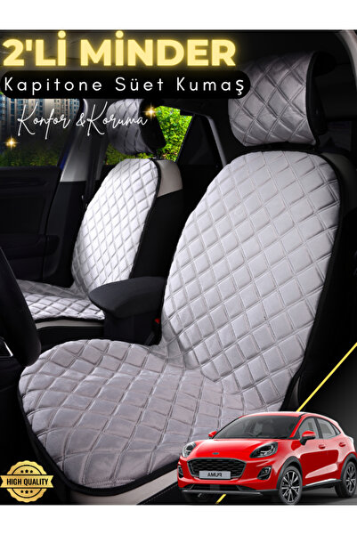 stiloto وسادة مقعد سيارة من جلد الغزال مكونة من قطعتين متوافقة مع سيارة Ford ...