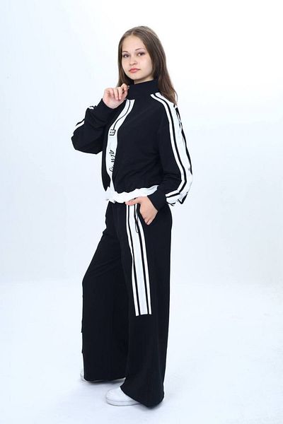 Jannock Set de trening pentru fetiță, cu jumătate de fermoar, 100% bumbac, model confortabil