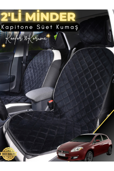 stiloto وسادة مقعد سيارة من جلد الغزال مكونة من قطعتين متوافقة مع فيات برافو ...