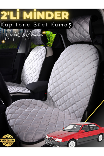 stiloto وسادة مقعد سيارة من جلد الغزال مكونة من قطعتين متوافقة مع ألفا روميو ...