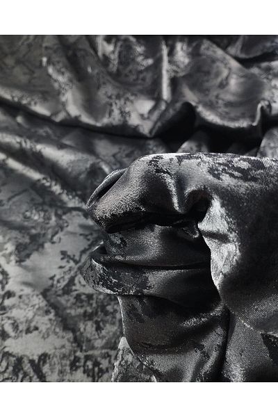Kumaş Parça Monorail Satin Black Glitter (Width 150 cm X Length 180 cm)