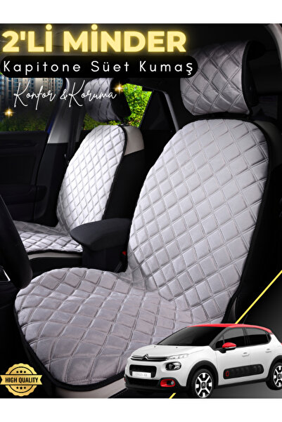 stiloto وسادة مقعد سيارة من جلد الغزال مكونة من قطعتين متوافقة مع سيتروين كاك...