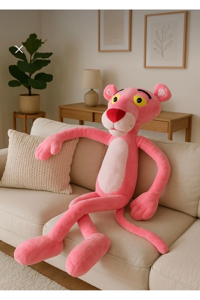 greenfor evlife Pembe Panter Peluş 90 cm – Dev Boy & Sevimli Çocuk Hediyesi