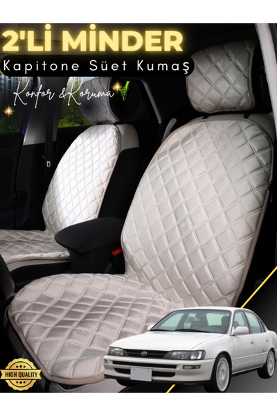 stiloto وسادة مقعد سيارة من جلد الغزال مكونة من قطعتين متوافقة مع Toyota Coro...