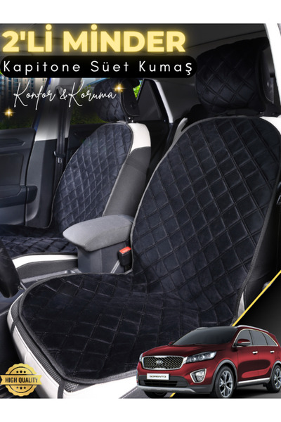 stiloto وسادة مقعد سيارة من جلد الغزال مكونة من قطعتين متوافقة مع سيارة كيا س...