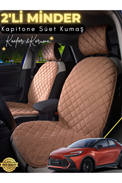 stiloto وسادة مقعد سيارة من جلد الغزال مكونة من قطعتين متوافقة مع Toyota Ch-R...