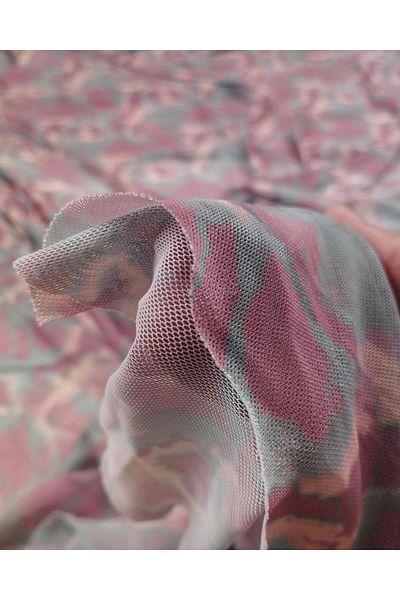 Kumaş Parça Mesh in Gray Pink Colors (Width 150 cm X Length 200 cm)