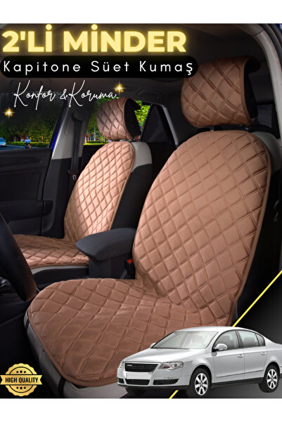 stiloto وسادة مقعد سيارة من جلد الغزال مكونة من قطعتين متوافقة مع سيارة Volks...