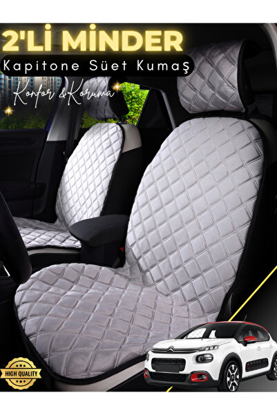 stiloto وسادة مقعد سيارة من جلد الغزال مكونة من قطعتين متوافقة مع سيتروين C1 ...