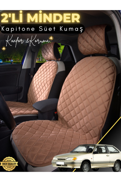 stiloto وسادة مقعد سيارة من جلد الغزال مكونة من قطعتين متوافقة مع لادا سمارا ...