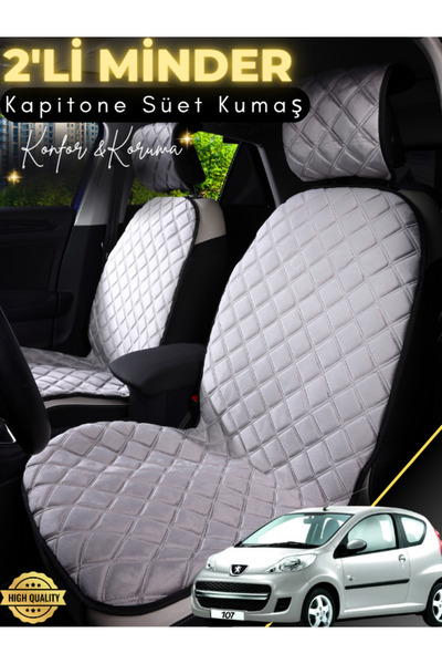 stiloto وسادة مقعد سيارة من جلد الغزال مكونة من قطعتين متوافقة مع بيجو 107 | ...