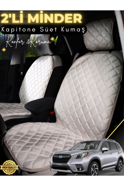 stiloto وسادة مقعد سيارة من جلد الغزال مكونة من قطعتين متوافقة مع سوبارو فورس...