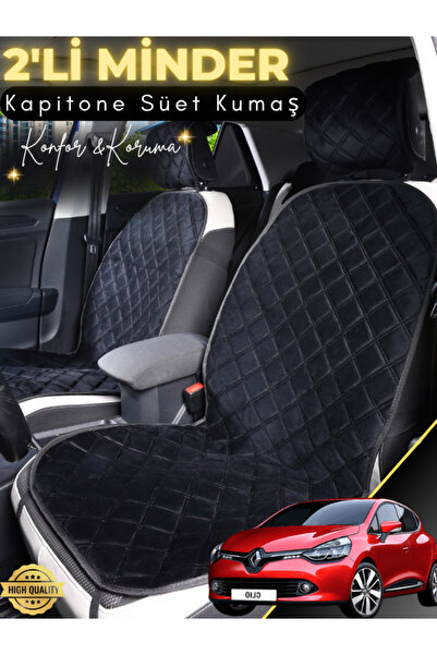 stiloto وسادة مقعد سيارة من جلد الغزال مكونة من قطعتين متوافقة مع رينو كليو 4...