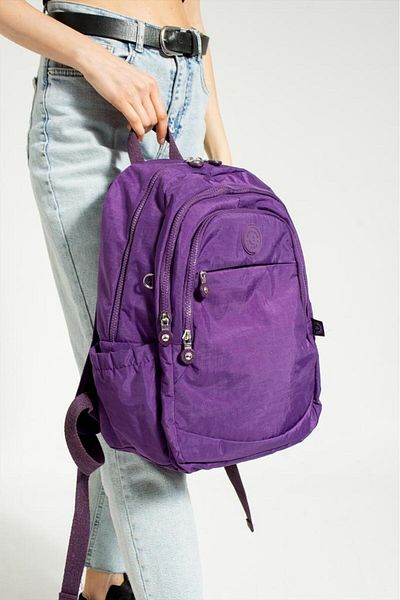 Baginn Unisex School Bag Clinker Fabric Daily Backpack Multi-Pocket Lightweight Rainproof 38*28 cm
