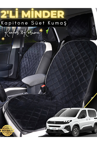 stiloto وسادة مقعد سيارة من جلد الغزال مكونة من قطعتين متوافقة مع بيجو ريفتر ...