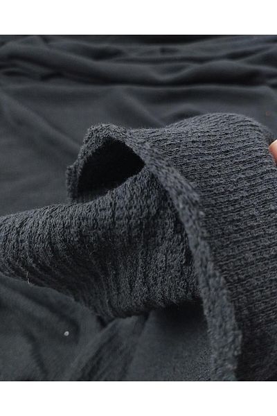 Kumaş Parça Knitted in Black Color (Width 120 cm X Length 290 cm)
