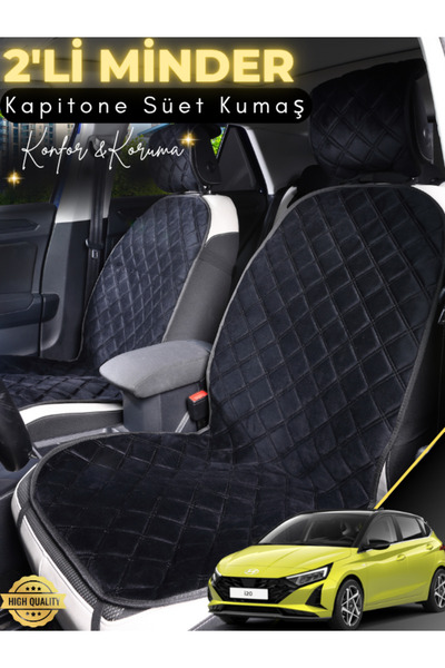stiloto وسادة مقعد سيارة من جلد الغزال مكونة من قطعتين متوافقة مع Hyundai İ20...