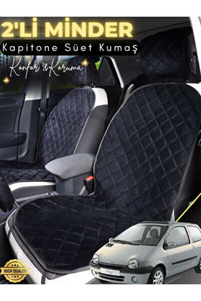 stiloto وسادة مقعد سيارة من جلد الغزال مكونة من قطعتين متوافقة مع رينو توينجو...