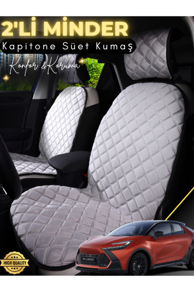 stiloto Toyota Ch-R Compatible 2-Piece Suede Auto Seat Cushion |   Anti-Sweat...
