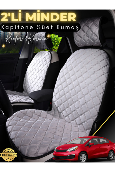 stiloto وسادة مقعد سيارة من جلد الغزال مكونة من قطعتين متوافقة مع كيا ريو |  ...