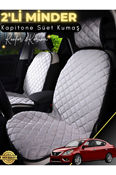 stiloto وسادة مقعد سيارة من جلد الغزال مكونة من قطعتين متوافقة مع نيسان ألمير...