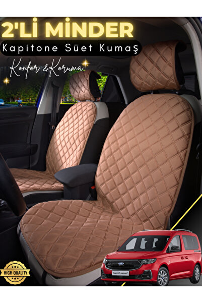 stiloto وسادة مقعد سيارة من جلد الغزال مكونة من قطعتين متوافقة مع Ford Tourne...