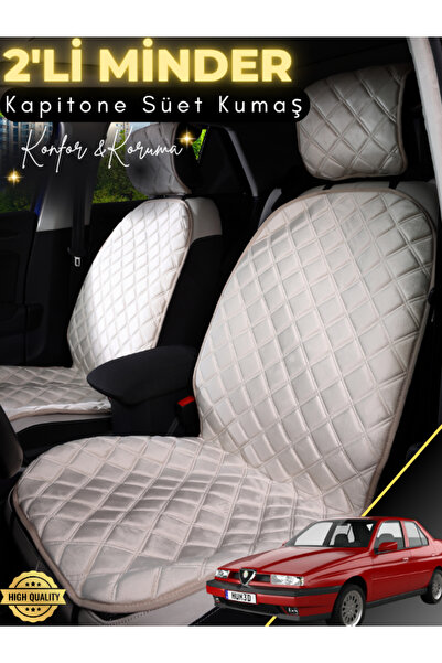 stiloto وسادة مقعد سيارة من جلد الغزال مكونة من قطعتين متوافقة مع ألفا روميو ...