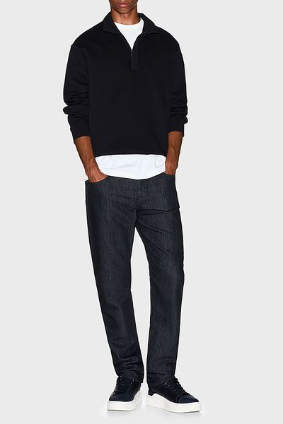 Armani Exchange Stretch Cotton Regular Fit Half Zipper Stand Collar Sweat Men's Sweat Xm001295 Af1081