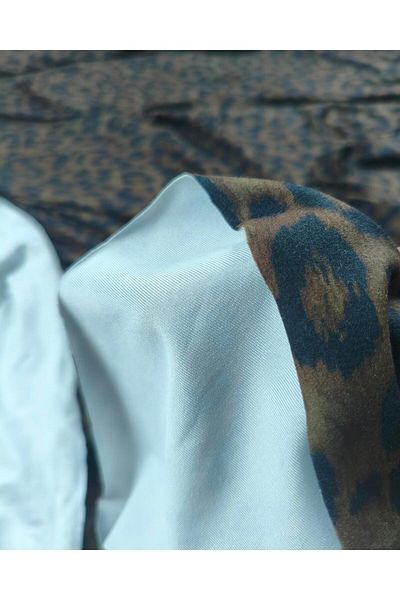 Kumaş Parça Leopard Pattern Jersey in Khaki Black Colors (Width 160 cm X Length 130 cm)