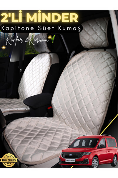 stiloto وسادة مقعد سيارة من جلد الغزال مكونة من قطعتين متوافقة مع Ford Tourne...