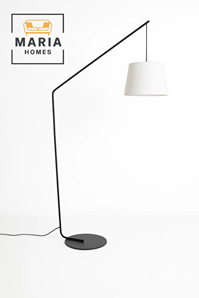 MARIA HOMES Modern Arc Floor Lamp with White Shade
