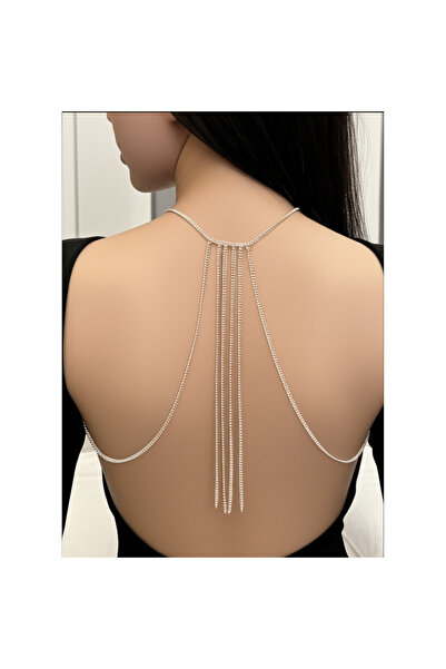 Classy Gümüş Renk Modern Sırt Zinciri