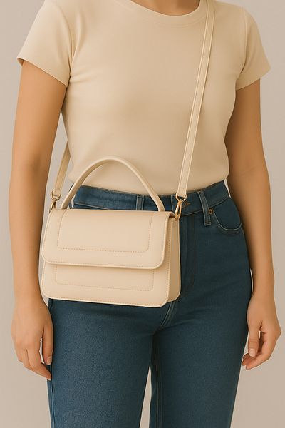 Silblack Faux Leather Shoulder and Hand Bag – Stylish Design, Double Strap Model Suitable for Daily Use