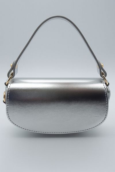 Silblack Faux Leather Women's Shoulder and Hand Bag – Oval Design, Double Strap, Modern and Stylish Model