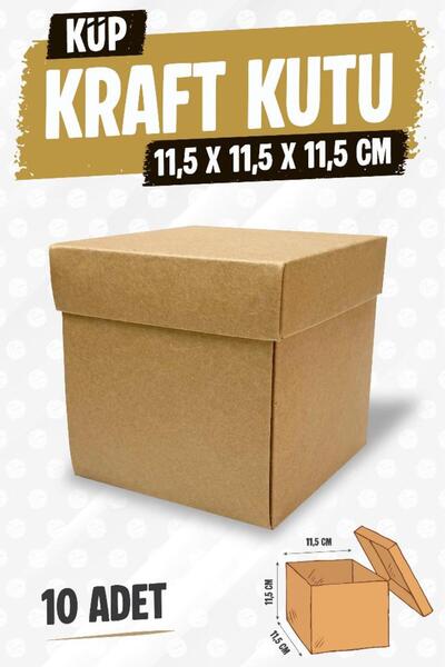 t tuğset etiket Kare Kapaklı Karton Kutu Kraft Hediye Kutusu 10 adet Hediyelik Kutusu 11,5x11,5x11,5 cm 10 adet Kra
