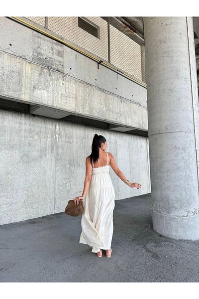 UGETTA Lace Strap Linen Dress S4310