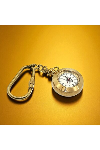 Kuzey Tacı Breloc cu ceas din alamă, design elegant, cu cifre romane