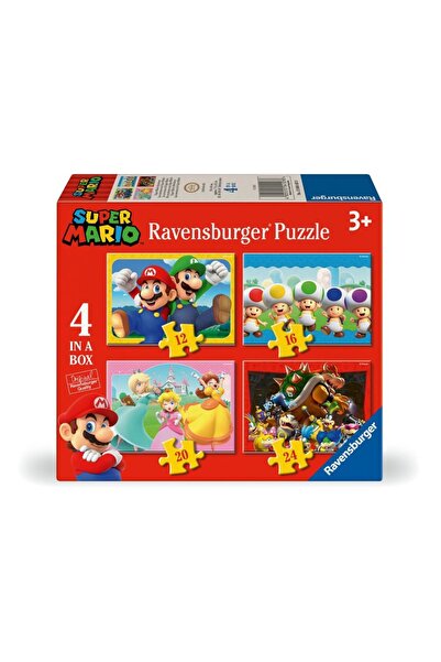 RAVENSBURGER - Puzzle Super Mario 4 buc in cutie 12 16 20 24 piese
