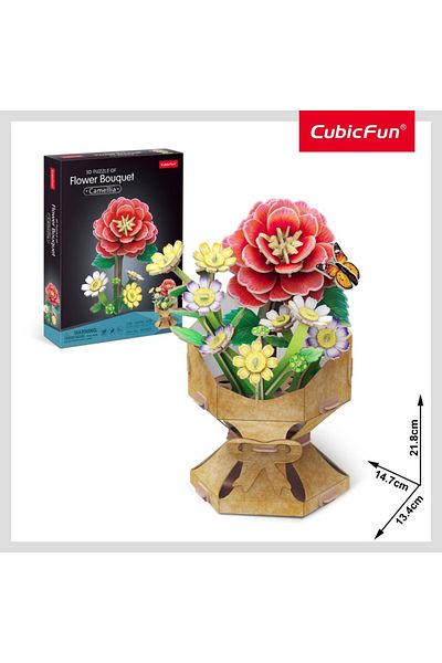 Cubic Fun - Buchet de flori 3D Camelie 109 piese