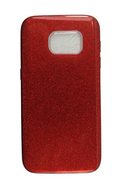 OEM Carcasă compatibilă cu Samsung Galaxy S7 Edge, silicon cu sclipici, roșie