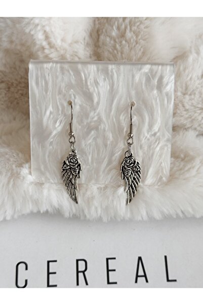 WhimsyWhite Vintage kanat gül küpe, retro gothic y2k pinterest küpe