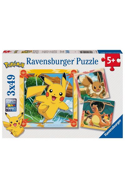 RAVENSBURGER - Pokemon puzzle 3x49 pieces