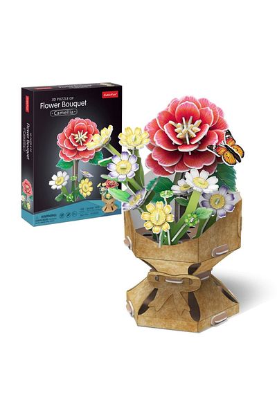 Cubic Fun - Buchet de flori 3D Camelie 109 piese