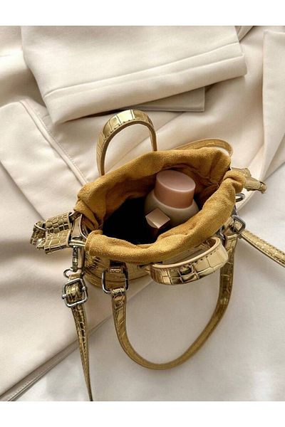 La Saade Aurora Golden Luxe-Premium Golden Sophisticated Mini Bag